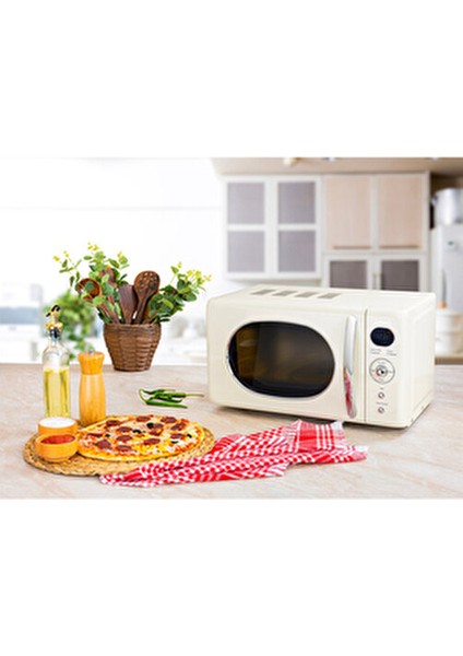 ZLN1245 | Retro Mikrodalga Fırın | 700W | 20L | 6 Kademeli | Buz Çözme | Otomatik Pişirme fırsatları
