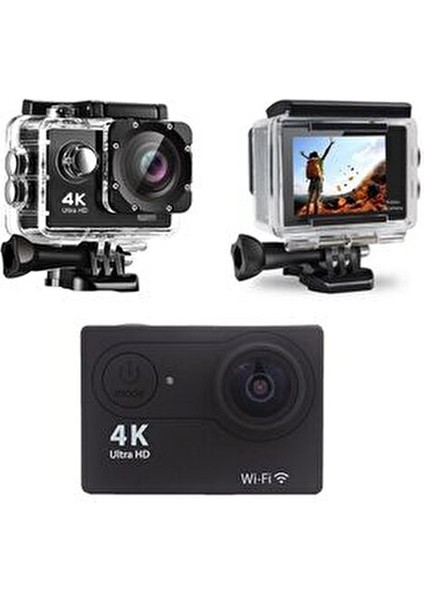 Aksiyon Kamerası 1080HD Aksiyon Kamerası Su Geçirmez Dayanıklı Aksiyon Kamera 4K