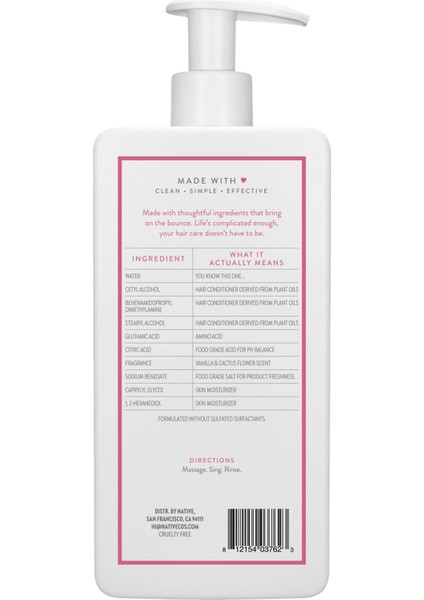 Vanilla & Cactus Flower Hacimlendirici Saç Kremi 487ML fiyatları