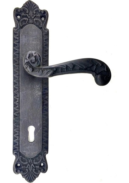 Antika Tarz Dekoratif Pirinç Sultan Oda Kapı Kolu - 270X54MM, Oksit