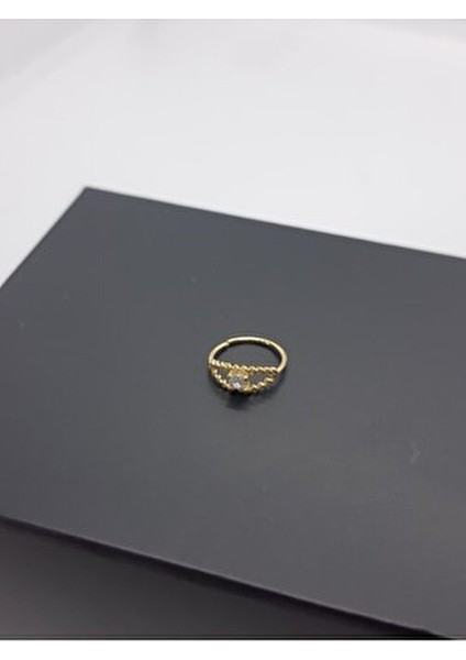 925 Ayar Gümüş Altın Kaplamalı Zirkon Tek Taşlı Hızma fiyatları