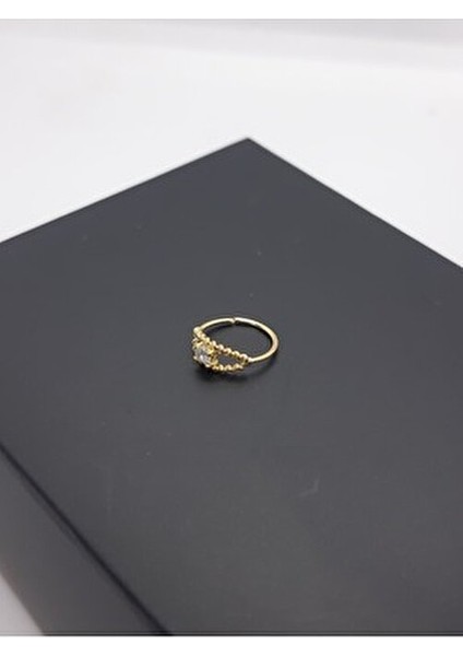 925 Ayar Gümüş Altın Kaplamalı Zirkon Tek Taşlı Hızma fırsatları