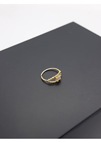 925 Ayar Gümüş Altın Kaplamalı Zirkon Tek Taşlı Hızma indirimleri