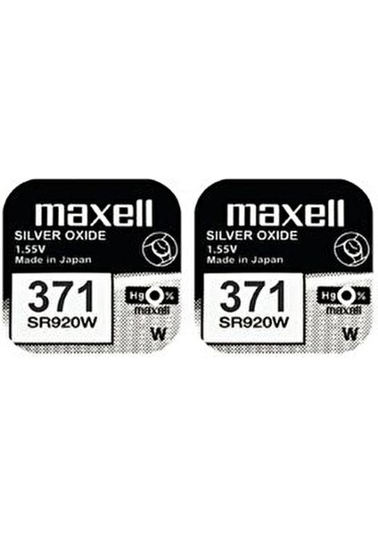 371 SR920SW 1.55V Saat Pili %100 Orijinal 2 Adet