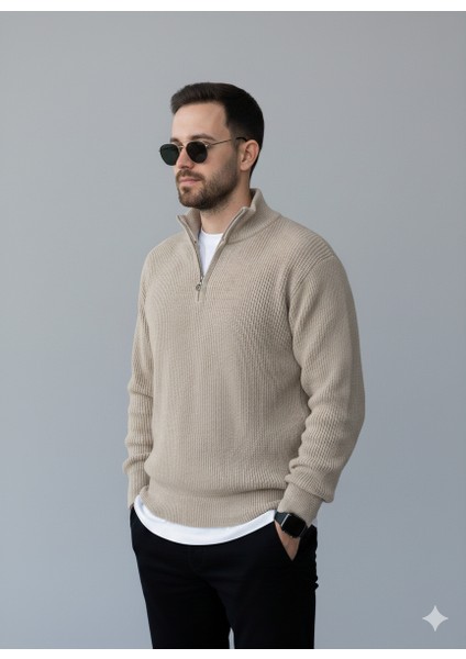 Taş Triko Yarım Fermuar Kalın Kazak modelleri