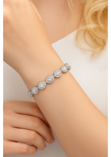 Su Yolu Damla Taşlı Gümüş Bileklik fiyatları