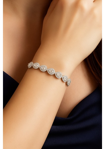 Su Yolu Damla Taşlı Gümüş Bileklik indirimleri