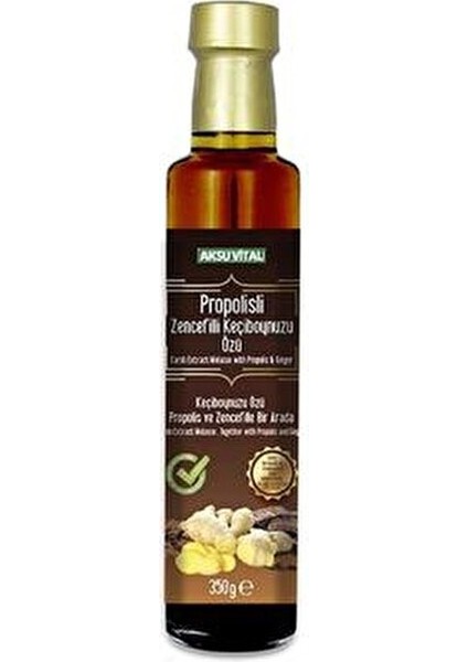 Aksuvital Propolis Zencefil - Keçiboynuzu Özü 350 gr Pekmez %100 Doğal Propolisli Harnup Özü