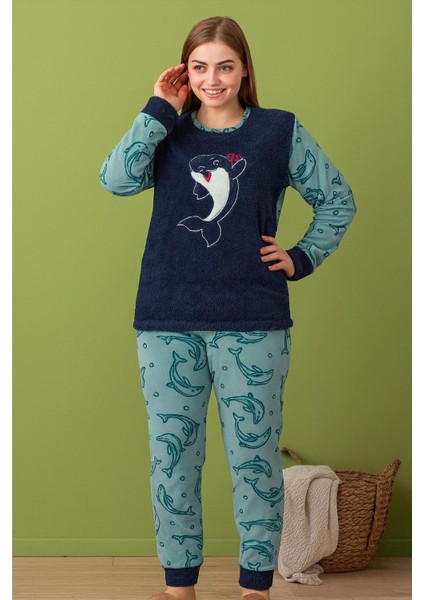 Kadın Büyük Beden Polar Pijama Takımı – Yumuşak ve Sıcak 60057