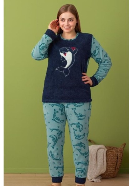 Kadın Büyük Beden Polar Pijama Takımı – Yumuşak ve Sıcak 60057 fırsatları