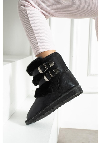 Çift Tokalı Ince Taban Çocuk Bot Siyah Sultan fiyatları