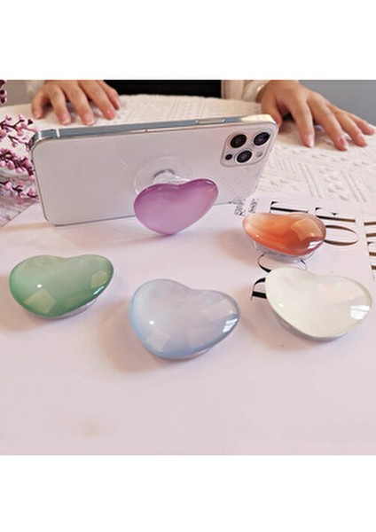 Popsocket Yapışkanlı Kalp Telefon Tutacağı Kalp Şekilli Akrilik Epoksi Yüzey Parmak Tutucu modelleri