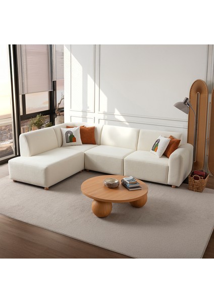 Sloft Köşe Koltuk Takımı Beyaz Sol Köşe