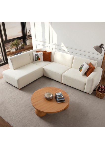 Sloft Köşe Koltuk Takımı Beyaz Sol Köşe fırsatları