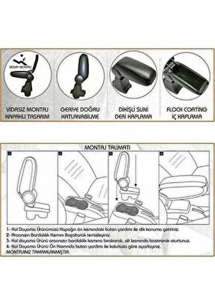 Renault Clio 5 Kol Dayama Kolçak Vidasız Orta Konsol fırsatları