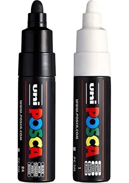 Marker Kalem PC-7M 7mm Siyah ve Beyaz Renkli Sanat Kalemleri Seti modelleri