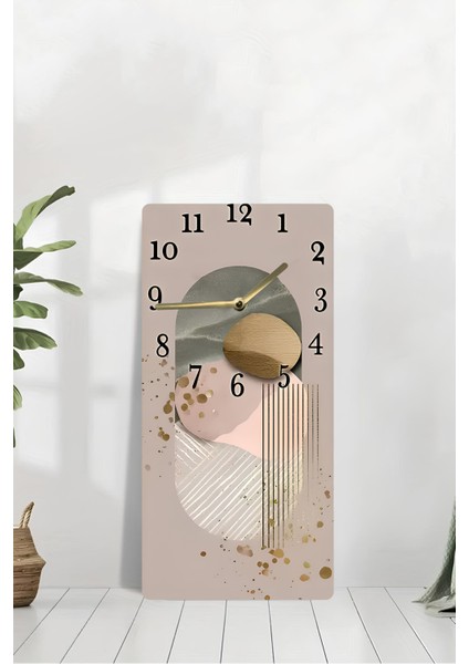 Mdf Dikdörtgen Saat – 30X60 cm – Modern Soyut Tasarım Uv Baskı– USD089 modelleri