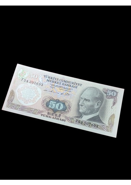 F Serisi 6. Emisyon 50 Türk Lirası Çil Kondisyon Kağıt Koleksiyon Para Antika Hobi Hediye
