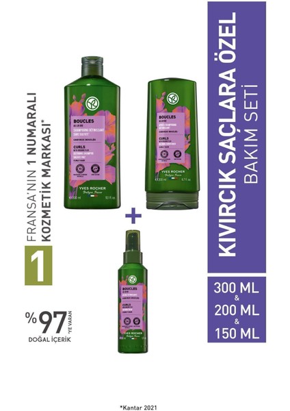 Kıvırcık Saçlara Özel Bakım Seti + Şampuan Masaj Fırçası Hediye