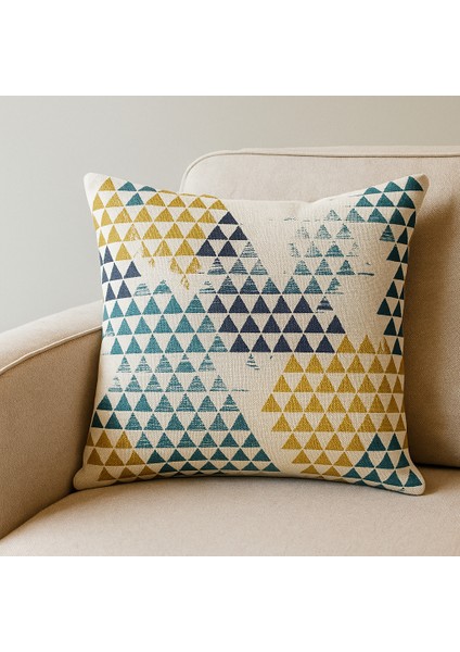 Geometrik Üçgen Desenli Modern Kırlent Kılıfı