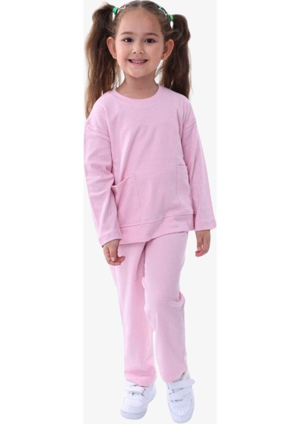 Basic Kız Çocuk Pijama Takımı - Açık Pembe