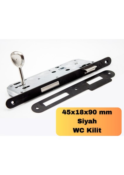 Dokku Gömme Kilit Wc Oval Siyah 45MM x 18MM Ayna fırsatları