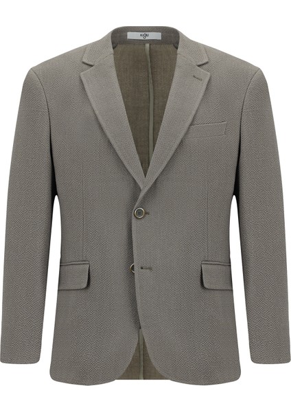 Regular Fit Düz Seersucker Ceket