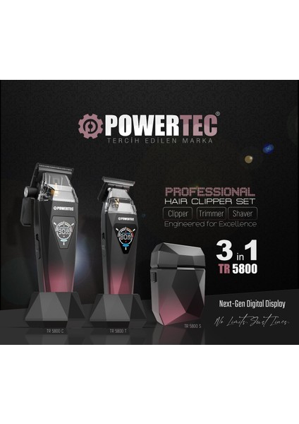 TR-5800 Saç-Sakal-Ense-Günlük Tıraş Makinesi 3in1 ( 0.5mm Tarak Dahil )