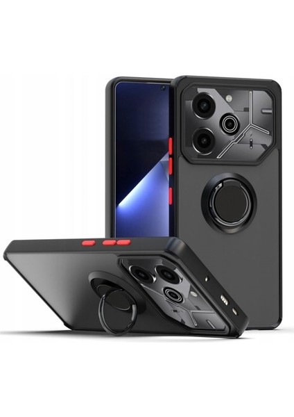 Tecno Pova 6 Pro Kılıf Montreal Yüzüklü Standlı Arkası Buğulu