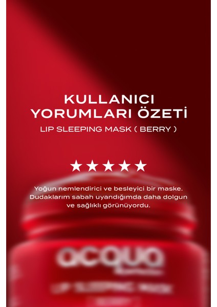 Lip Sleeping Mask Berry | Onarıcı & Canlandırıcı Dudak Maskesi | Pürüzsüzleştirici Etki