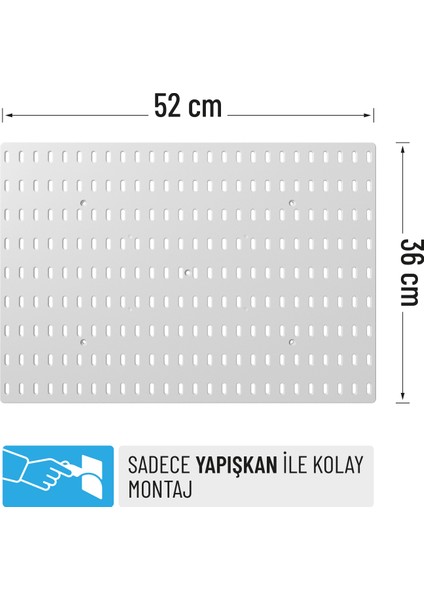 Çok Amaçlı Organizatör Pano ( 52 x 36 Cm) Yapışkanlı - Beyaz