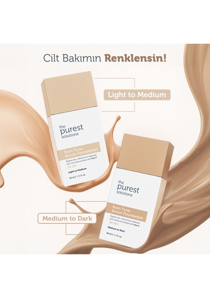 Cilt Tonu Eşitleyici & Leke Karşıtı Serum Fondöten Spf 50+, 30 ml – Açık / Orta Ton