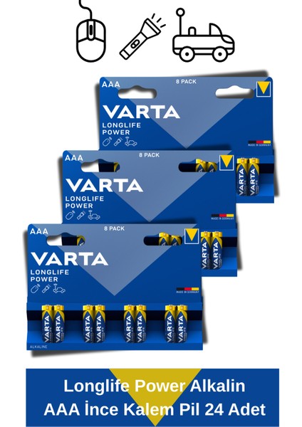 Longlife Power Alkalin Aaa Kalem Pil 24 Adet