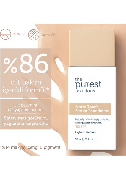 Sebum Dengeleyici & Matlaştırıcı Serum Fondöten Spf 50+, 30 ml – Açık / Orta Ton modelleri
