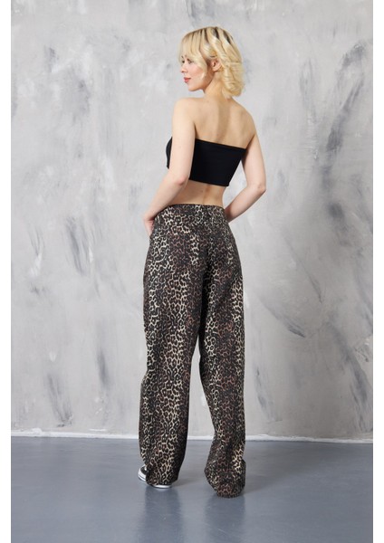 Kadın Leopar Baggy Pantolon modelleri