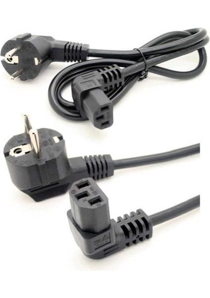 L Tip 90 Derece Power Güç C13 Kablo Tv Televizyon Kasa Pc Monitör Bakır Elektrik 1.5 mt 1,5 Metre fırsatları