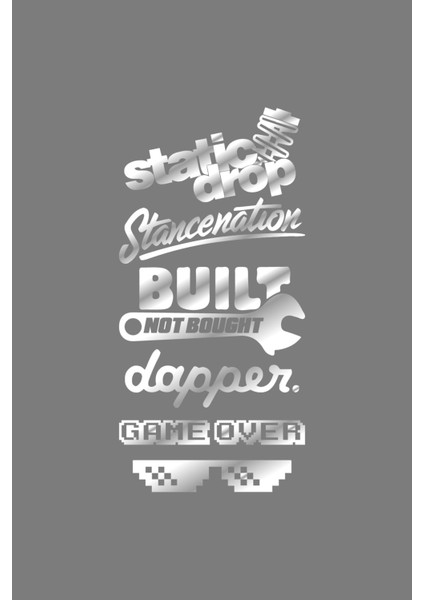 Araç Arka Cam Özel Yeni Sticker Static Drop Coilover Set 40*20 cm