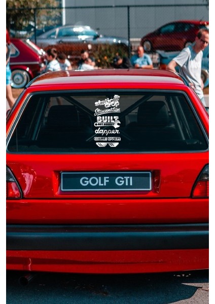 Araç Arka Cam Özel Yeni Sticker Static Drop Coilover Set 40*20 cm modelleri