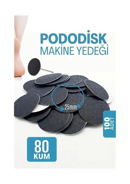 Bfs 25 mm Pododisk - Nasır Sökücü Pedikür Makinesi Yedek Pedler 100 Adet