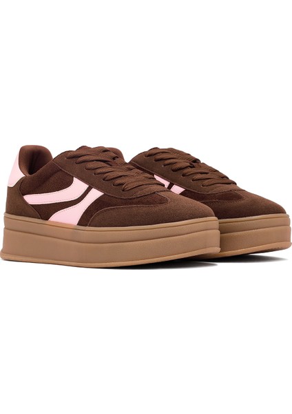 Kadın Kahverengi Bağcıklı Kalın Tabanlı Sneaker 25AFD430814 modelleri