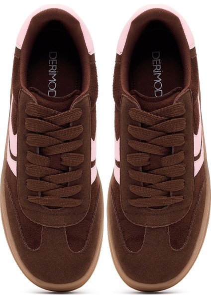 Kadın Kahverengi Bağcıklı Kalın Tabanlı Sneaker 25AFD430814