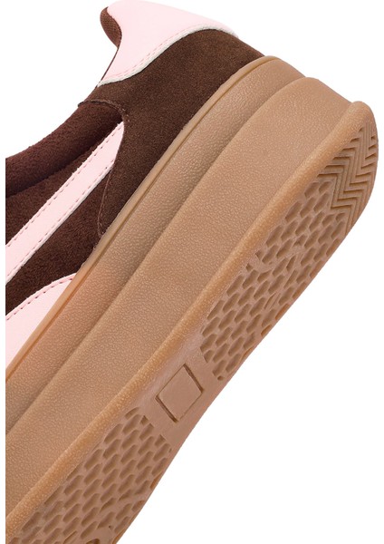 Kadın Kahverengi Bağcıklı Kalın Tabanlı Sneaker 25AFD430814