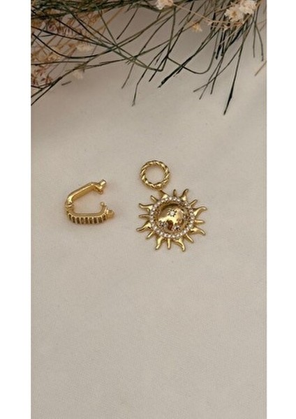 Zirkon Taşlı Güneş Yıldız Detaylı Klipsli Ajda Bilezik Charmı Veya Kolye Ucu fiyatları