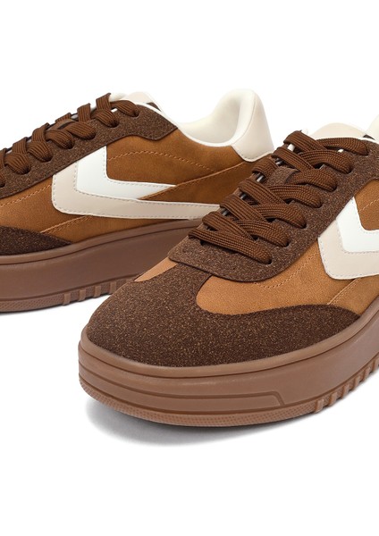 Kadın Camel Bağcıklı Kalın Tabanlı Sneaker 25AFD431018