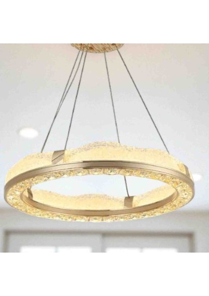 Luxe Gold Luxury Crystal Salon Avizesi 3 Kademeli Led Aydinlatma modelleri