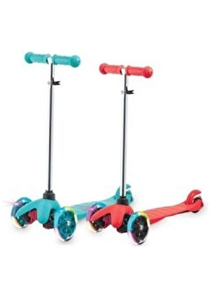 Ayarlanabilir Direksiyonlu LED Işıklı Tekerlekli Scooter Mavi 5-7 Yaş Çocuklar için Eğlenceli modelleri