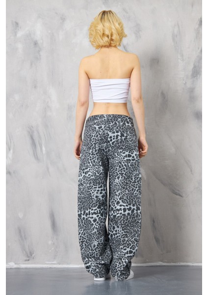 Kadın Leopar Baggy Pantolon modelleri