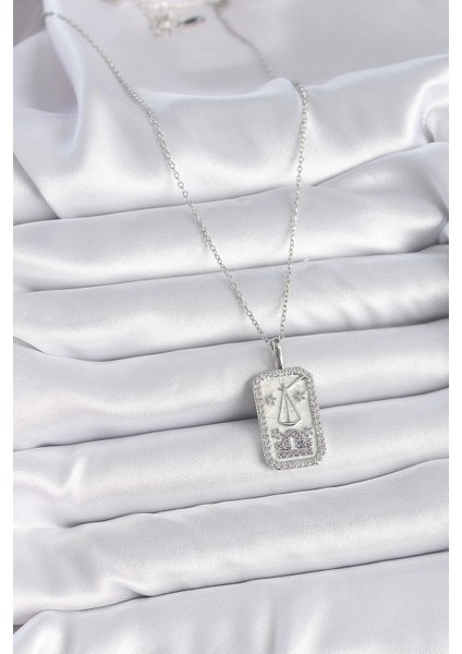 Bfs 316L Çelik Gümüş Renk Terazi Burcu Zirkon Taşlı Kadın Kolye fiyatları