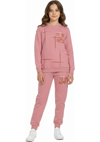 To Be Happy Motif Kız Çocuk Eşofman MNK0624