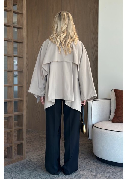 Bej Pelerin Model Trençkot - 7603 fırsatları